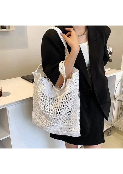 Dokuma Hasır Kadın Yaz Büyük Omuz Çantası(Yurt Dışından) modelleri