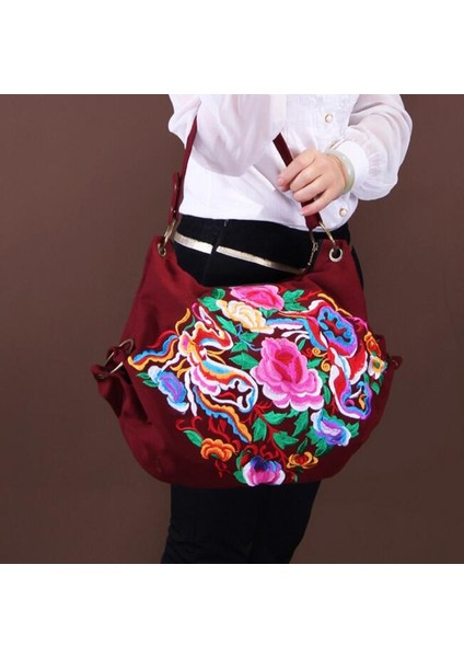 Etnik Işlemeli Crossbody Çanta(Yurt Dışından)