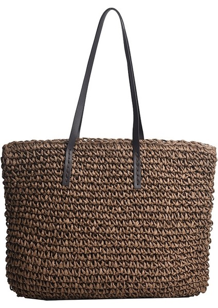 Büyük Kapasiteli Hasır Omuz Çantası(Yurt Dışından)