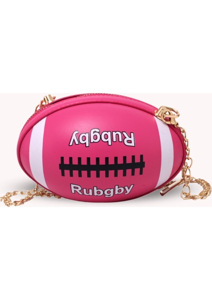 Zincir Crossbody Moda Günlük Rugby Baskı Omuz Çantası(Yurt Dışından)