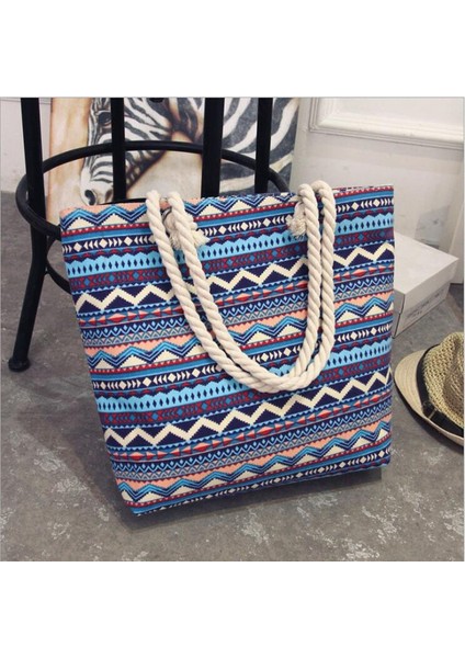 Moda Katlanır Bayanlar Büyük Tote Çiçek Baskı Kanvas Çanta(Yurt Dışından)