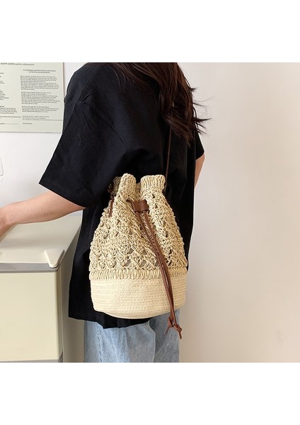 Hasır Bayan Ipli Çanta Günlük Tatil Plaj Çantası(Yurt Dışından) indirimleri