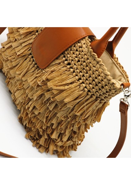 Moda Saçaklı Hasır Çanta Kadın Hasır Örgülü Omuz Çantası(Yurt Dışından) fiyatları
