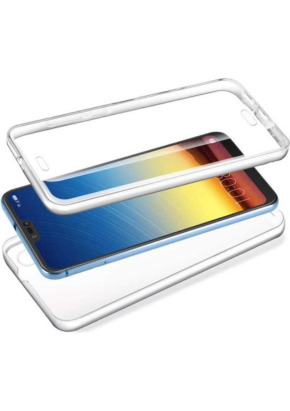 Huawei P20 Pro Kılıf Ön Arka 360 Koruma Şeffaf Silikon