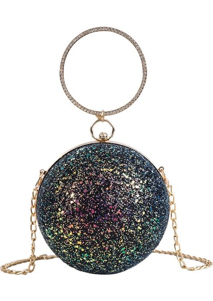 Moda Pullu Bez Çanta Yuvarlak Saplı Parti Omuz Çantası(Yurt Dışından)