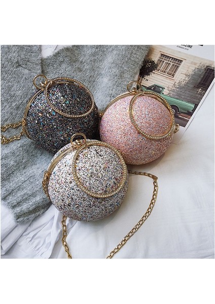 Moda Pullu Bez Çanta Yuvarlak Saplı Parti Omuz Çantası(Yurt Dışından) modelleri