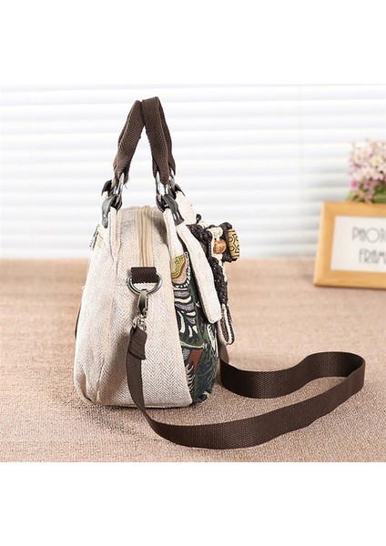 Vintage Işlemeli Çanta Kanvas Ahşap Boncuk Kanvas Çanta(Yurt Dışından) fiyatları
