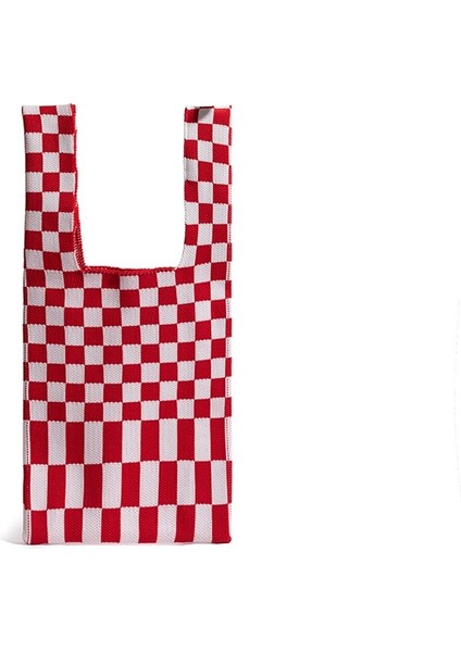 Örgü Siyah Beyaz Kareli Omuz Çantası(Yurt Dışından)