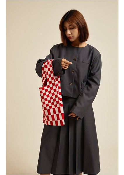 Örgü Siyah Beyaz Kareli Omuz Çantası(Yurt Dışından) fiyatları