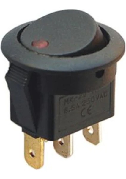 IC-132 Yuvarlak Nokta Işıklı On-Off 3 Pın 220 Volt Anahtar