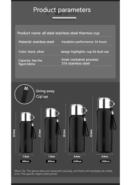 1500 ml. Paslanmaz Çelik Termos - Gümüş (Yurt Dışından) modelleri
