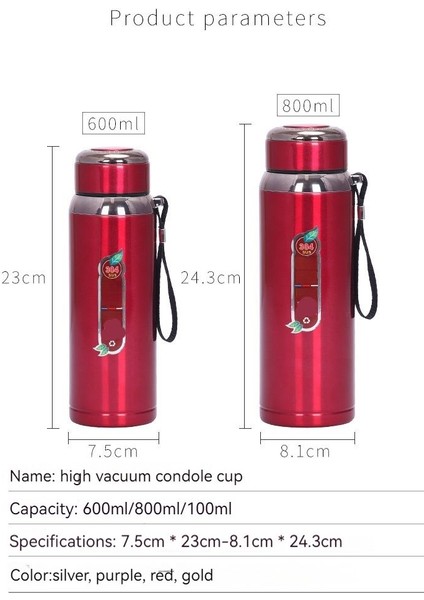 1000 ml. Paslanmaz Çelik Termos - Gümüş (Yurt Dışından)