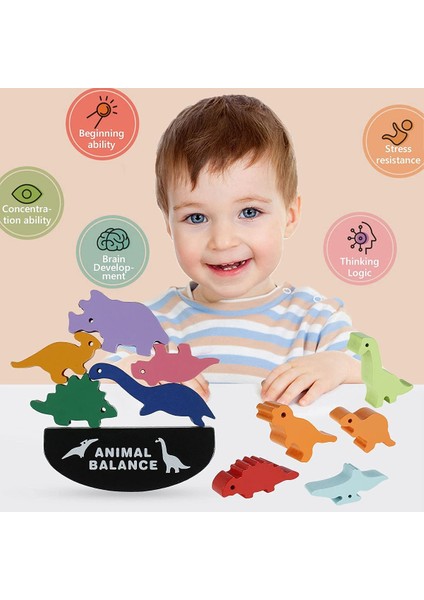 Prodigy Toy 11 Parça Ahşap Dinozor Oyuncağı - Çok Renkli (Yurt Dışından)