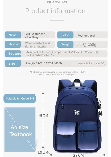 Primary School Students' Large Capacity Youth Backpack (Yurt Dışından) fiyatları