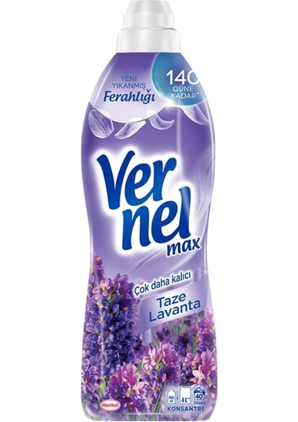 Vernel Max Taze Lavanta Konsantre Çamaşır Yumuşatıcı 960 ml (40 Yıkama)