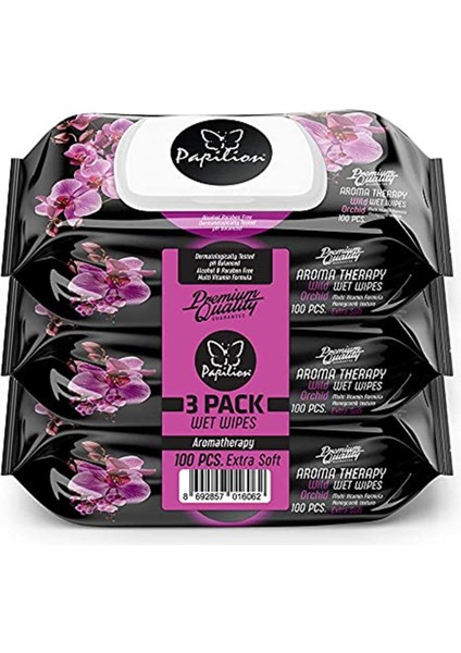 Papılıon Aroma Terapi Islak Mendil 3 x 100 Adet,