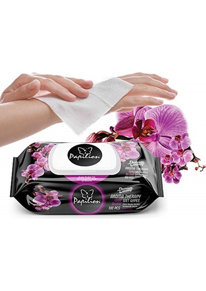 Papılıon Aroma Terapi Islak Mendil 3 x 100 Adet, modelleri