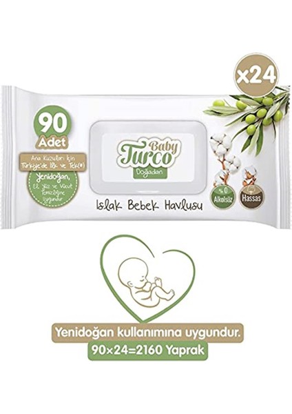 Doğadan Yenidoğan Islak Bebek Havlusu 24X90 Adet