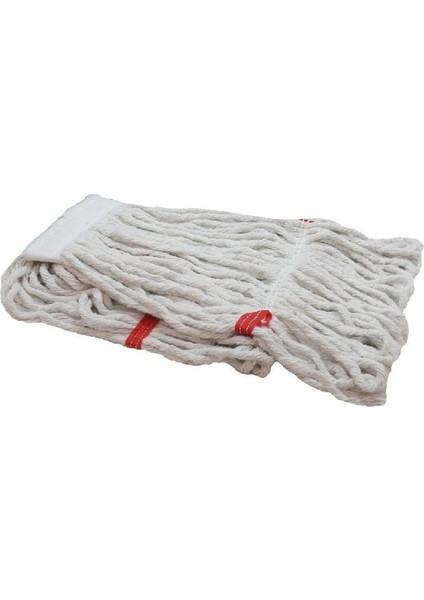 Dar Yedek Islak Mop Takımı - 3 Adet Beyaz 350  gr. 17 Cm. Islak Mop + Metal Sap + Mop Tutucu