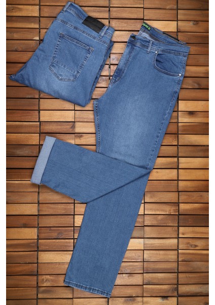 Mocgrande Erkek Büyük Beden Kot Pantolon Power Lycra 20001-MAVI