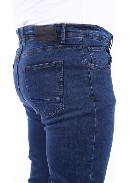 Mocgrande Erkek Büyük Beden Kot Pantolon Power Lycra 20001-KOYU Mavı