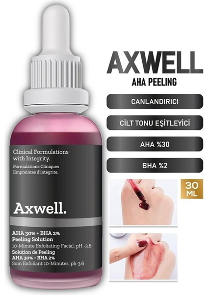 Canlandırıcı & Cilt Tonu Eşitleyici Yüz Peeling Serum 30 ml Aha 30% + Bha 2%