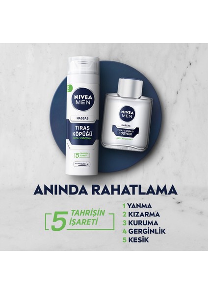 Men Hassas Tıraş Köpüğü 200ml, Hassas Ciltlere Özel Hızlı Koruma, , Alkolsüz Formül