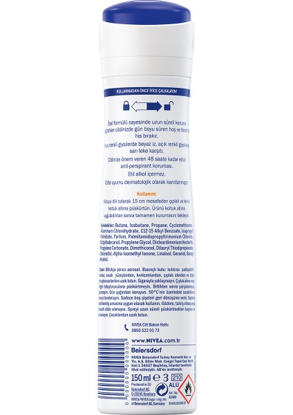 Kadın Black White Güçlü Etki Sprey Deodorant 150 ml fiyatları