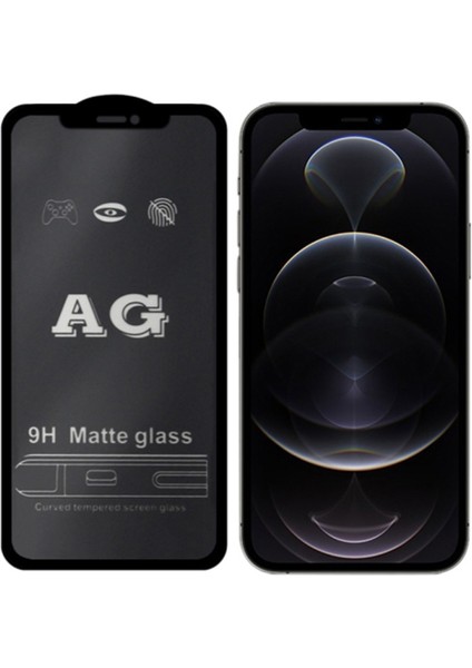 Apple iPhone 12 -12 Pro 6.1inç Full Glue Matte Tempered Cam Ekran Koruyucu