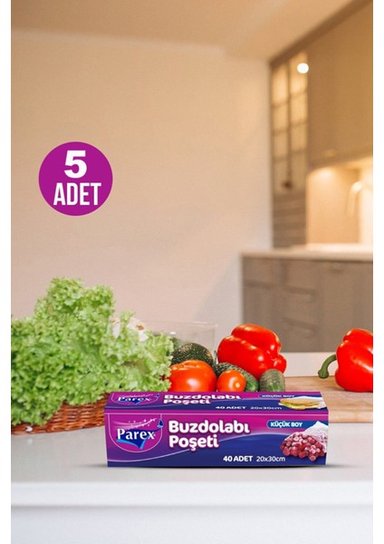 40lı Küçük Boy 5 Adet Buzdolabı Poşeti