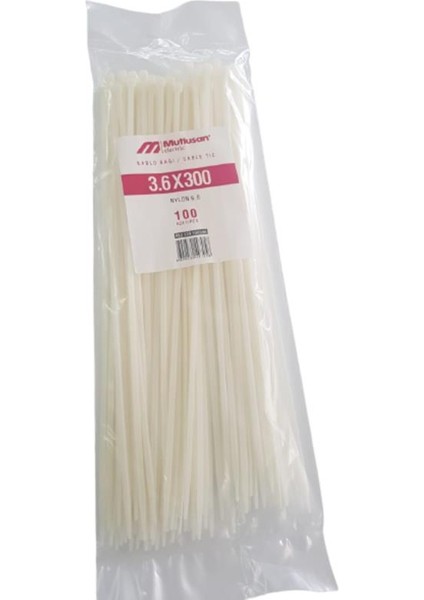 3,6 x 300 mm Kablo Bağı (100'lü PAKET-5ADET) Mutlusan