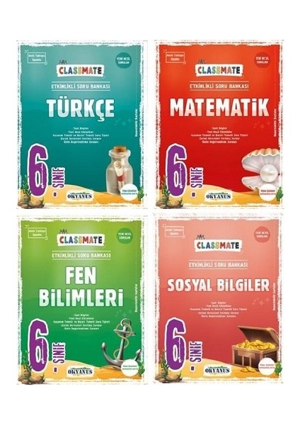 Okyanus Yayınları 6. Sınıf Classmate Sosyal Bilgiler+Matematik+Fen Bilimleri+Türkçe Soru Bankası Seti