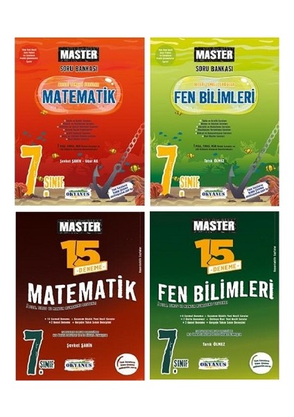 7. Sınıf Master Matematik+Fen Bilimleri Soru Bankası+7. Sınıf Master 15 Matematik+Fen Bilimleri Denemesi