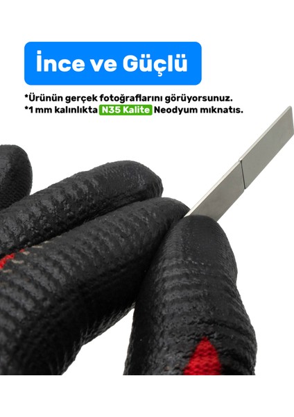 30x10x1 mm N35 Neodyum Dikdörtgen Güçlü Mıknatıs (Boy: 30 mm, En: 10 mm, Kalınlık: 1 mm) fırsatları