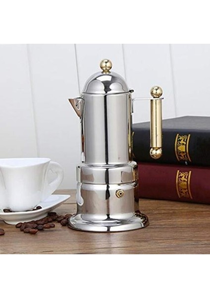 Paslanmaz Çelik Moka Pot Stopetop Espresso Kahve Makinesi Güvenlik Vanası ile Kahve Eşyaları Mutfak Aletleri | Kahve Tencere