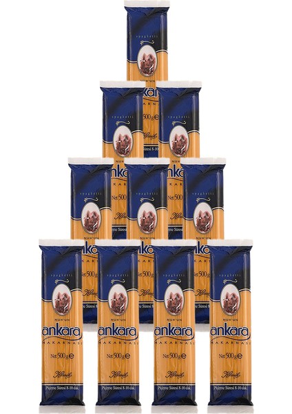 Nuhun Ankara Nuh'un Ankara Makarnası 500GR X10'LU Spagetti Seti