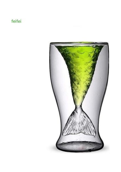 Kişiselleştirilmiş Yaratıcı Şeffaf Cam Moda Çift Katmanlı Yüksek Sıcaklığa Dayanıklı Fishtail Kupa Ev Su Kupası | Bira Steins