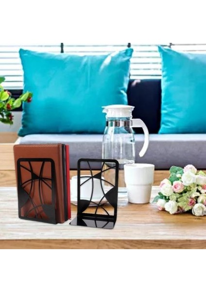 1 Çift Siyah Metal Bookends Boşaltın Kitap Standları Hafif Dayanıklı Kitap Sahipleri Kaymaz Kitap Bitişleri Kitap Destekler | fiyatları