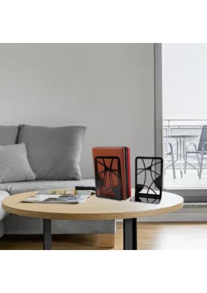 1 Çift Siyah Metal Bookends Boşaltın Kitap Standları Hafif Dayanıklı Kitap Sahipleri Kaymaz Kitap Bitişleri Kitap Destekler | modelleri