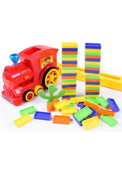 Domino Oyunu 63 Adet Tren Dominos Blokları Renkli Domino Eğitici Oyuncaklar Çocuklar Için Abs Plastik Bulmacalar | Domino