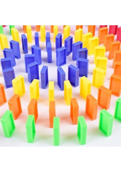 Domino Oyunu 63 Adet Tren Dominos Blokları Renkli Domino Eğitici Oyuncaklar Çocuklar Için Abs Plastik Bulmacalar | Domino