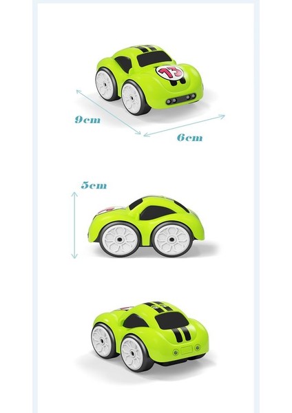 Mini Rc Akıllı Sensör Araba Radyo Kontrollü Elektrikli Sevimli Arabalar Uzaktan Kumanda Araba Karikatür Modu Akıllı Müzik Işık Araç Oyuncak | Rc Cars (Yeşil)