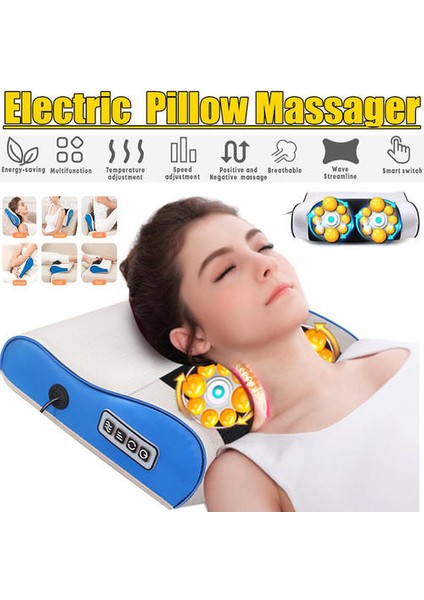 16 Masaj Topu Kızılötesi Isıtma Boyun Omuz Elektrikli Masaj Yastık Shiatsu Servikal Rahatlayın