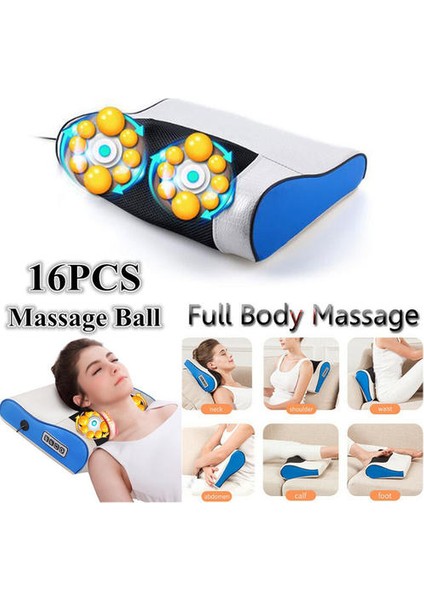 16 Masaj Topu Kızılötesi Isıtma Boyun Omuz Elektrikli Masaj Yastık Shiatsu Servikal Rahatlayın