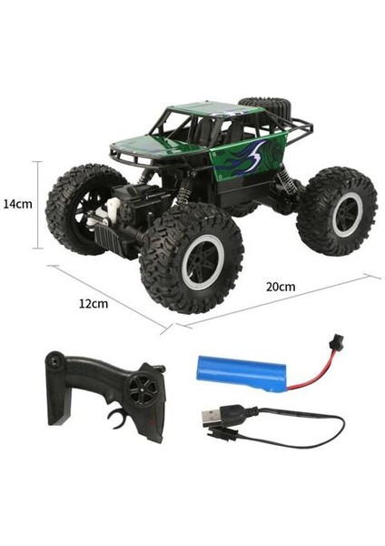 Uzaktan Kumanda Araba 2.4g 4WD Tırmanma 1:14 Oyuncak Erkekler Için Buggy Off Road Rc Kamyon Çocuklar Için Yüksek Hız Elektrikli Araç Hediye | Rc Arabalar (Yeşil)