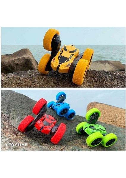 Rc Araba 2.4 Ghz 4ch 1:16 Dublör Sürüklenme Deformasyonu Araba Kaya Paletli Radyo Kontrolü Araba 360 Derece Flip Rc Araç Oyuncakları ile LED Işık | Rc Arabalar (Kırmızı)