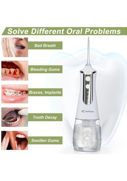 350 ml Akülü Oral Irrigator Taşınabilir Su Diş Flosser USB Şarj Edilebilir Su Jeti Ipi Diş Pick Bucal 5 Jet Ipucu 3 Modu | Oral Irrigatörler