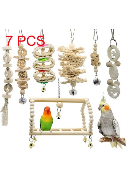 7 Adet Kuş Oyuncaklar Cockatiel Papağan Oyuncaklar ve Aksesuarları Levrek Birincil Renk Parket Speelgoed Jouet Perroququet | Kuş Oyuncakları fiyatları