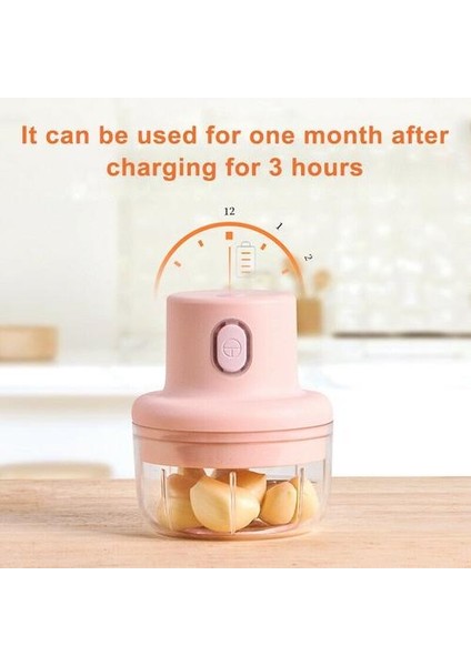 Kablosuz Kıyıcı Ev Elektrik Çok Fonksiyonlu Kıyılmış Tamamlayıcı Gıda Karıştırma Sarımsak Artifact Pişirme Makinesi Presler (Pembe, 100ML)(Yurt Dışından) modelleri