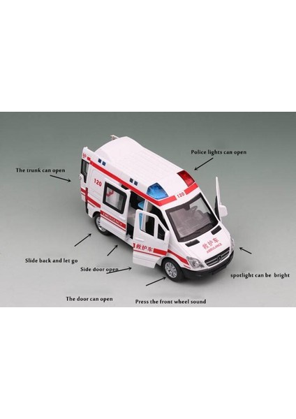 Yüksek Simülasyon 1/32 Diecast Model Oyuncak Araba Ambulans Metal Alaşım Geri Çekin Arabalar Oyuncaklar Araçlar Çocuklar Için Hediyeler | Diecasts oyuncak Araçlar